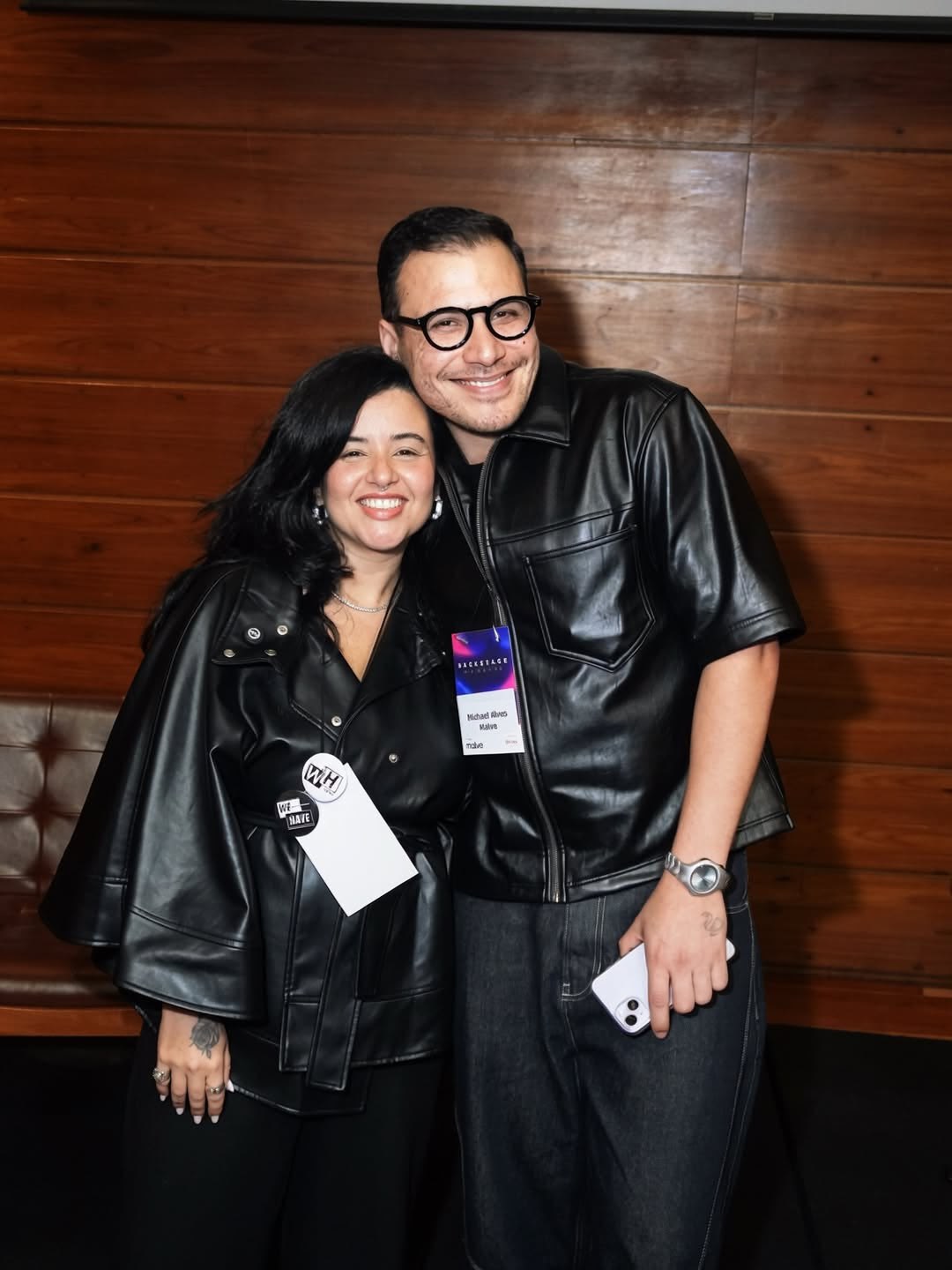 Michael Alves e uma participante sorrindo no Backstage Mastermind 2026.